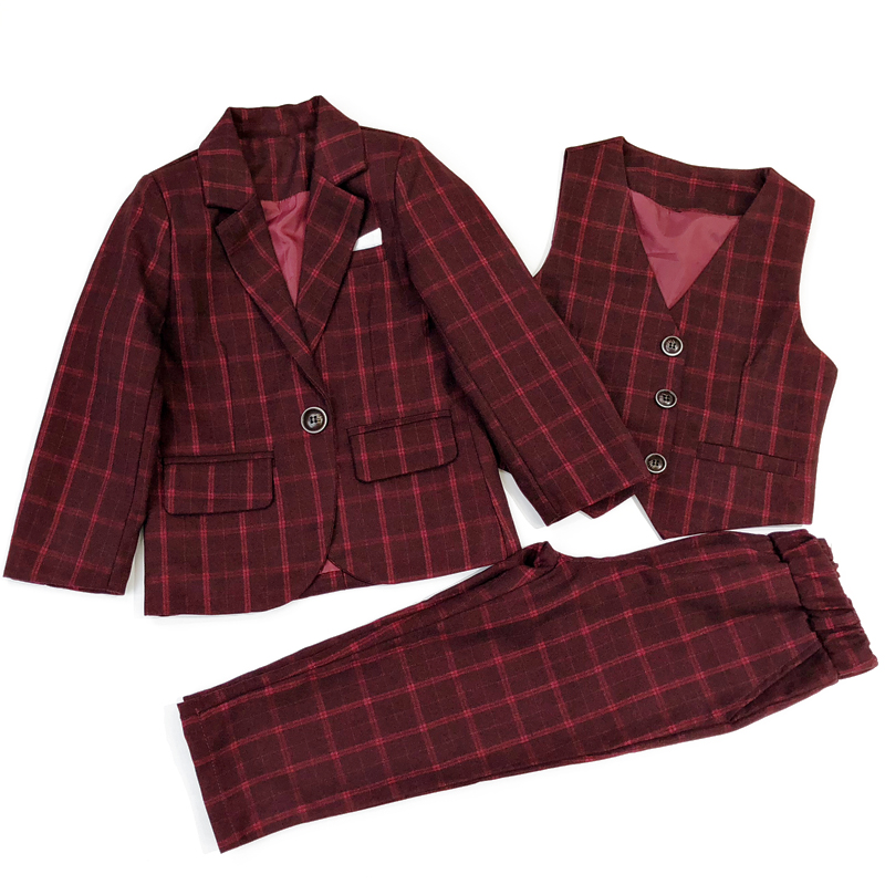 Childrens and Boys Suit 2019 Thu Handsome Thêm Velvet Cub Boy Bảo Ít Suit Mens Anh trẻ em ăn mặc.