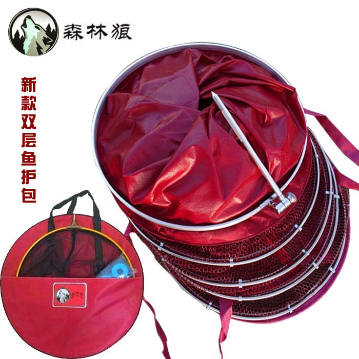 Fishing gear glued fishermen double-circle nylon stainless steel fish guard fish net pocket fishing supplies fish cage 2 m 2 5 m 3 m
