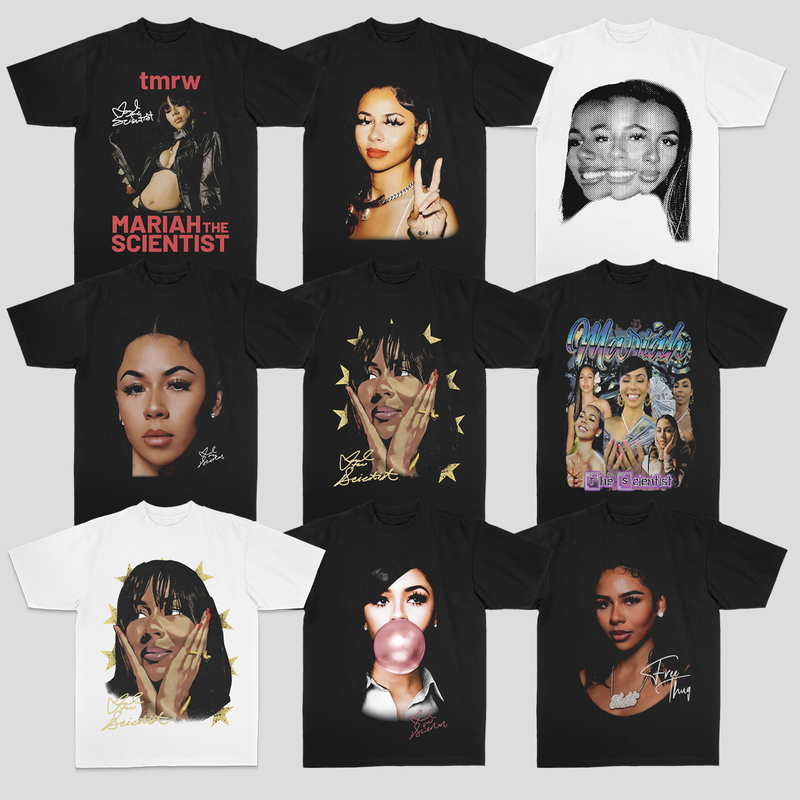 Mariah the Scientist American Retro Pure Cotton Digital Direct-Print Short-Sleeve T-Shirt