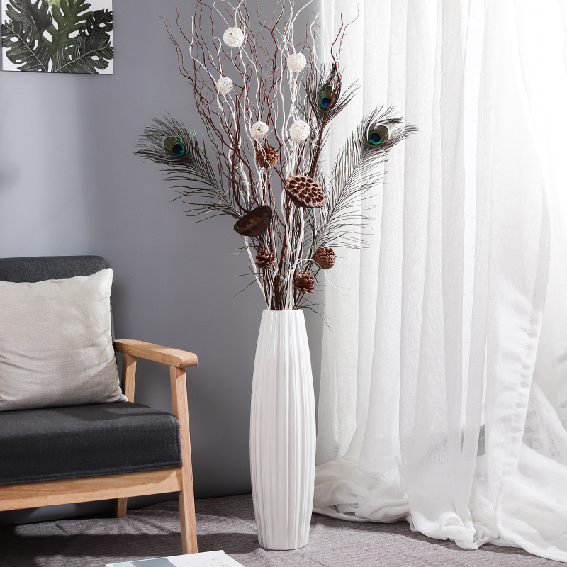 Ceramic floor large number vase swing piece Living room Dry flower flower arrangement Home White modern Nordic Creative Xuan Guan Pendulum