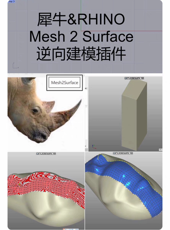 Rhino's Rhino Mesh 2 Surface Rhino Plugin Chinese Version, Compatible with Rhino 6, 7, and 8