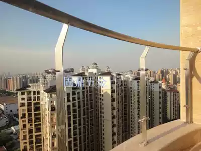 304 stainless steel balcony guardrail glass fence river engineering column public places shopping mall hollow railings