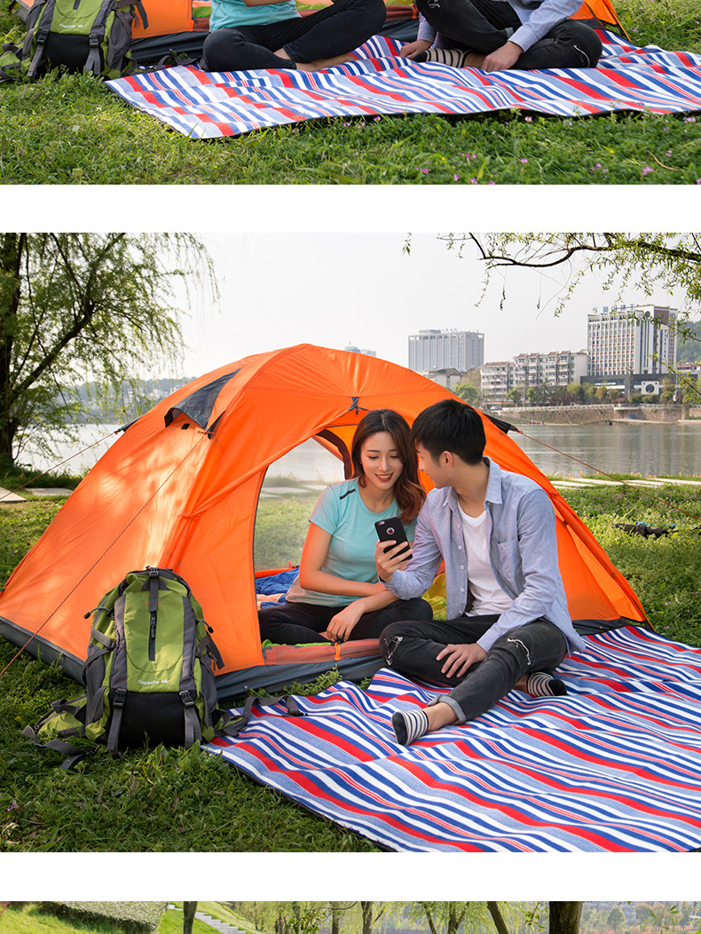 Biểu tượng linh dương lều nhà ngoài trời nhôm cực đôi đôi cắm trại ngoài trời đôi cắm trại siêu bão mưa bão - Lều / mái hiên / phụ kiện lều lều bạt vuông