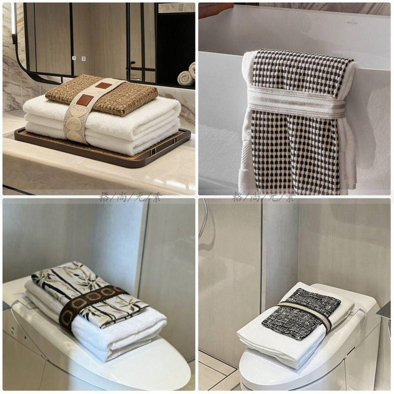 Hotel Model Room Towel and Bath Towel Set, Bathroom Countertop, Bathtub Cabinet, Toilet Soft Decorations and Ornaments