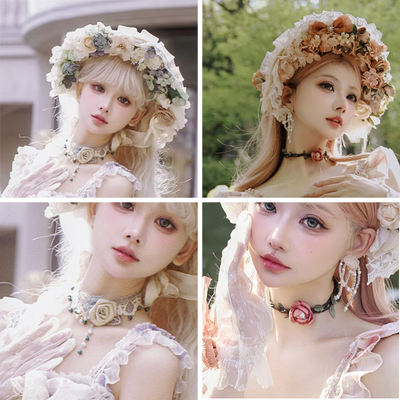 【 Rose Letter 】 Small items, hair accessories, hats, Bnt flat hats, necklaces, gloves, wedding necklaces, handmade headwear