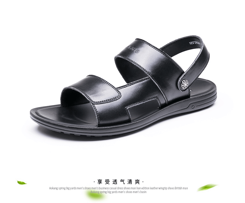 Aokang sandal giày nam mùa hè mới sandal nam phiên bản Hàn Quốc của giày da đi biển thông thường giày bitis nam