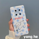 永合 Huawei, совместимый синий милый чехол для телефона, волнистый силиконовый кушон, бусины, 40, простой и элегантный дизайн, женский стиль