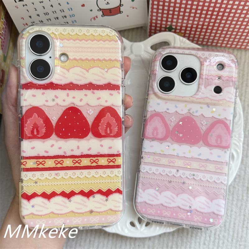 Mmkeke Korean Style ins Healing Sweet Strawberry Cream Cake Suitable for Iphone17Promax Double-Layer Imd Phone Case Apple 16Pro Protective Case 15Pm Niche 14Pro Girly 13 Mmkeke Korean Style ins Healing Sweet Strawberry Cream Cake Suitable for Iphone17Promax Double-Layer Imd Phone Case Apple 16Pro Protective Case 15Pm Niche 14Pro Girly 13