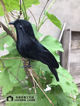 Simulation bird garden ornaments indoor office ornaments Black Bird film and television shooting props animal model