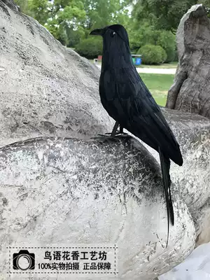 Simulation feather bird crow feather crow ornament Halloween decoration performance props cosplay crow ornament