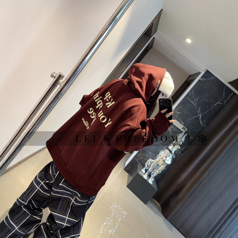 Boken Red New Style Fleece-Lined Water-Repellent Warm Single-Board and Double-Board Freestyle Loose Slimming Sweatshirt Boken Red New Style Fleece-Lined Water-Repellent Warm Single-Board and Double-Board Freestyle Loose Slimming Sweatshirt