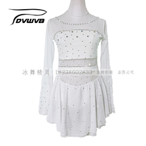 Ice dance elf childrens figure skating costume adult performance dress skating suit skating dress D29