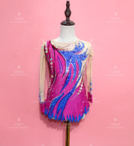 Ice dance elf childrens figure skating costume adult performance suit skating suit gymnastics skirt D294