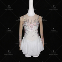 Ice dance genre children figure skating to serve as an adult performance suit skaters skating dress D381