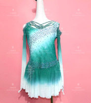 Ice dance elf childrens figure skating costume adult performance dress skating suit skating dress D311
