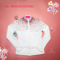 Ice dance genie custom figure skating clothing figure skating training clothing white bronzing and hip protection suit D219