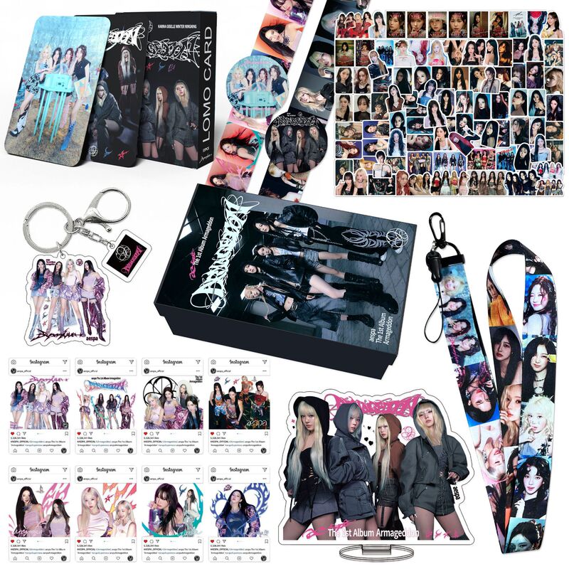 Aespa Birthday Gift Box Official Album Supernova Merchandise Keychain Sticker Photocard Lanyard Standee Gift Pack Aespa Birthday Gift Box Official Album Supernova Merchandise Keychain Sticker Photocard Lanyard Standee Gift Pack