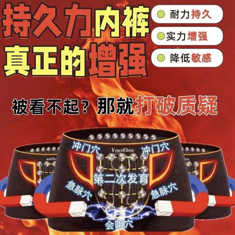 Uk Vk Official Genuine Cotton Breathable Physiological Plus-Size Health Boxer Magnetic Underwear for Men in Their Zodiac Year