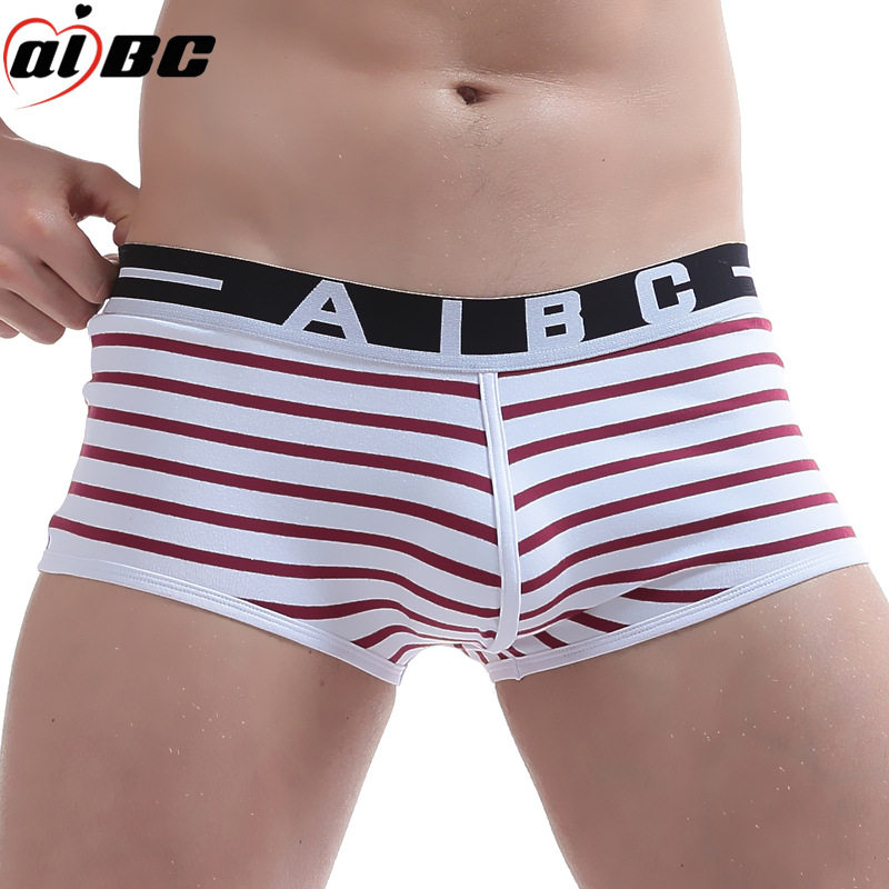 Men's large horizon pure cotton underwear boys shorts four corners low waist stripes fashion young tide comfortable breathable fashion