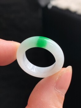 Jadeite ring ring ring ring 12 rings y476 natural a goods jade round ring plain ring burmese material jade ring white background green