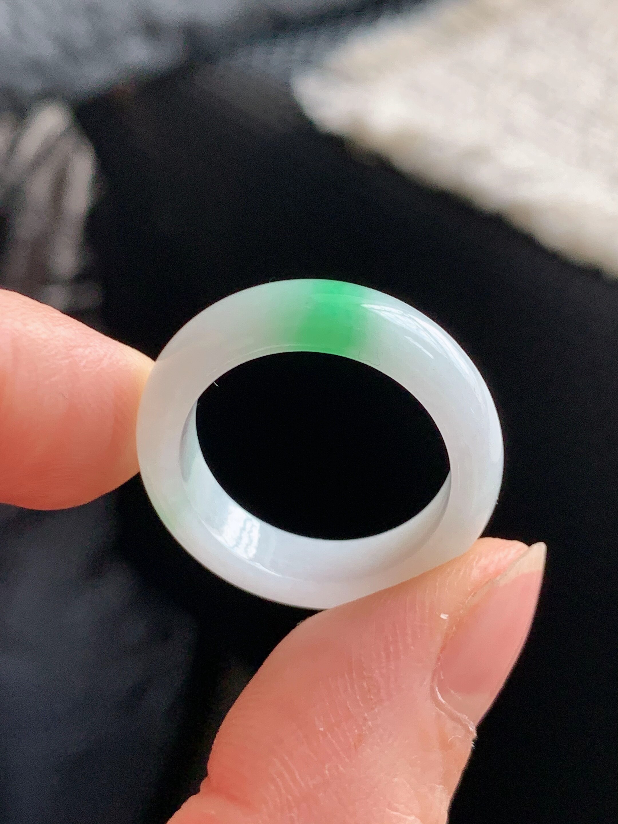 Jade ring ring ring ring 17/18 ring S178 natural a goods jade round ring plain ring Burmese material jade ring