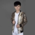 Áo khoác da nam phiên bản hàn quốc 2018 mùa thu nam mới đứng cổ áo Slim da nam thanh niên giản dị áo sơ mi thủy triều áo khoác vest nam Quần áo lông thú