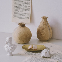 ins Wind wooden vase Nordic cold simple retro ornaments Cafe Photo photography Net red background props