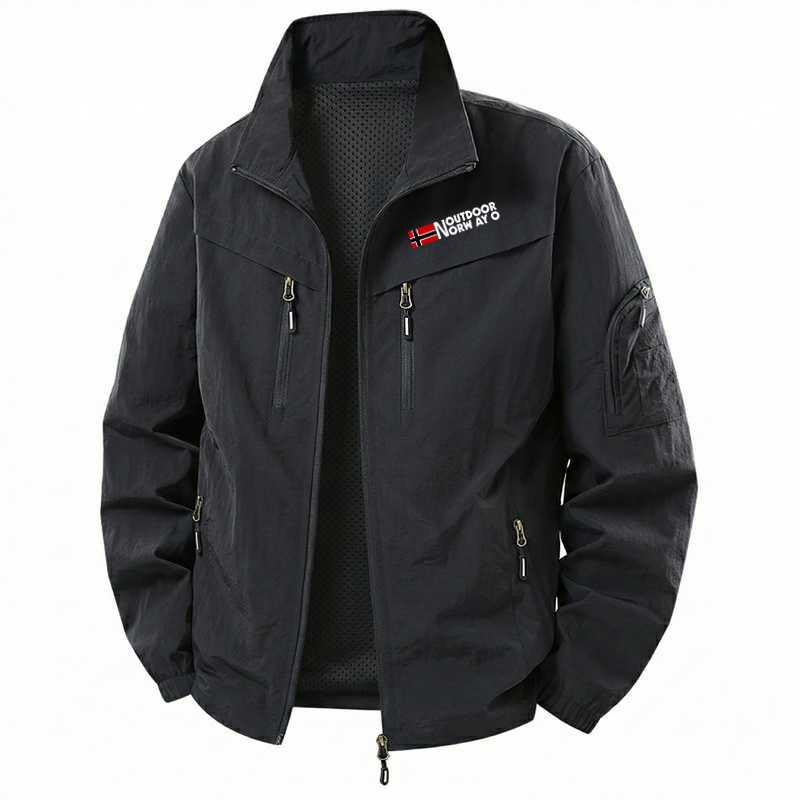 Spring and Autumn Outdoor Stand Collar Jacket Men's Lightweight Breathable Workwear Jacket Loose Large Size Windproof Waterproof Jacket