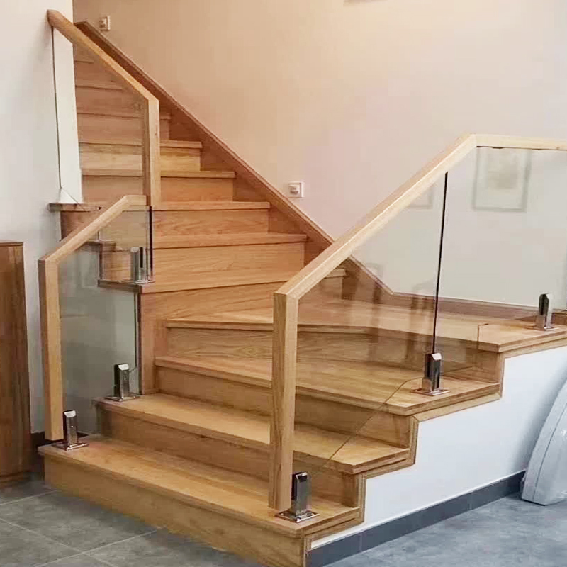 Indoor stair handrail simple railing tempered glass clip balcony guardrail fence stainless steel column home 304