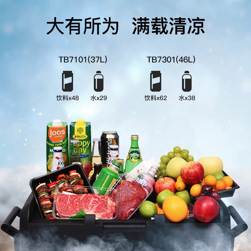 Philips Car Refrigerator for Outdoor Camping and Home Use, Dual Temperature Dual Control 12/24V Car Mini Refrigerator Tb7101