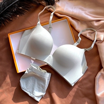 Sexy minimalist without marks a piece of comfort to gather auxiliary milk without steel ring glossy glossy bra suit womens underwear