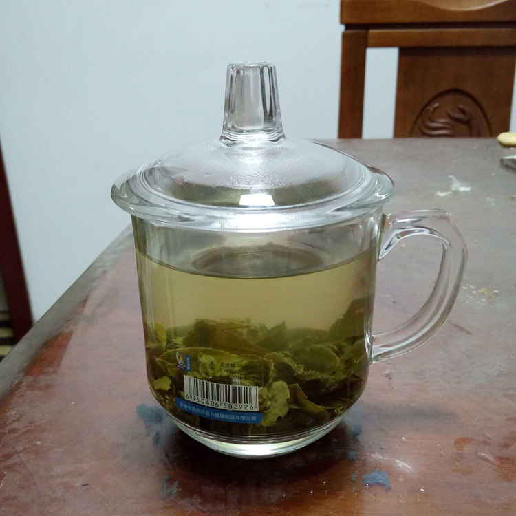 Front force thickened heat-resistant glass with lid with handle colorless transparent office tea cup Chinese round filter water cup