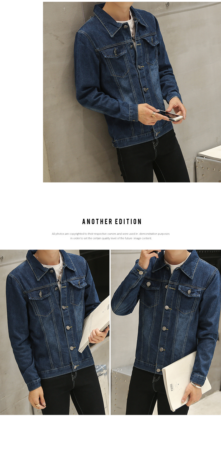 Áo khoác denim nam mùa xuân phiên bản Hàn Quốc của học sinh lỗ nhỏ đẹp trai Nhật Bản retro nam áo khoác dài tay áo thủy triều áo khoác nam cao cấp nhập khẩu