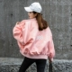 Hip-hop áo khoác nữ mùa xuân và mùa thu Sinh viên Hàn Quốc thả lỏng bf thư in áo khoác dài tay thời trang đồng phục bóng chày ngắn