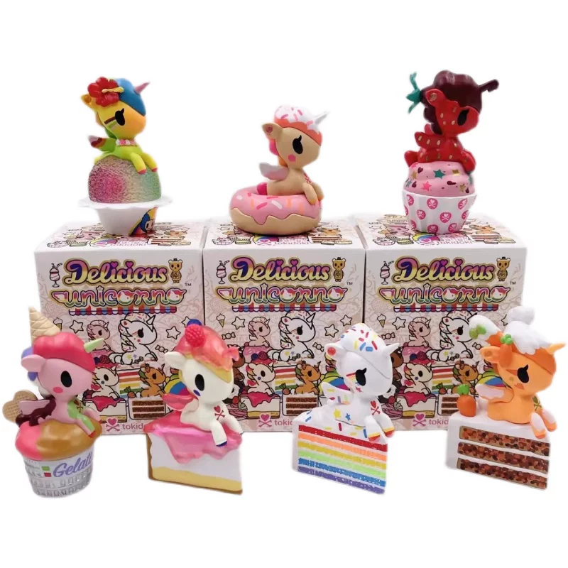 Коллекционная фигурка Tokidoki Delicious Unicorno в слепой коробке, десертная мини 6×6×3.5 см