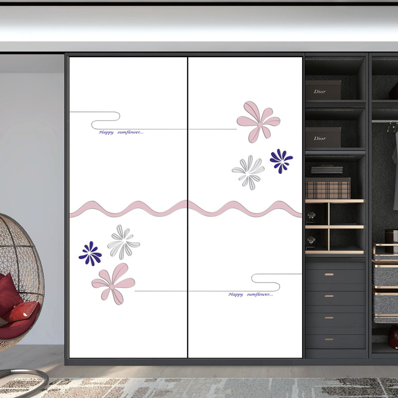 European carved sliding door custom simple UV diamond-inlaid moving door modern 3D painted wardrobe door Closet door custom