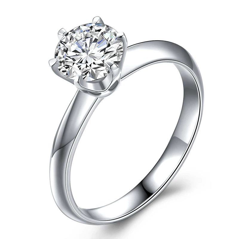 Платиновое классическое кольцо, образец platinum 950, бриллиант карата, с индивидуальным пошивом