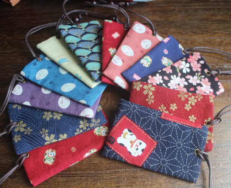 2pcs card bag Handmade fabric Bus card set Rice card card ban card bag Bank card set Monthly card bag