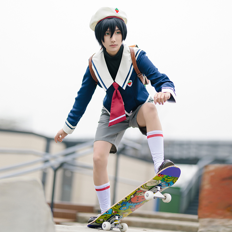 SK Infinite Skateboard Cos Costume Langagaichi also clothing cat-cat MIYA cherry school uniform cosplay action commotion