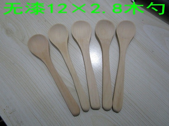 Muỗng gỗ nhỏ thìa mật ong phong cách Nhật Bản sơn mài rắn gỗ dài tay cầm thìa dễ thương tre pudding bộ đồ ăn chữ tùy chỉnh - Đồ ăn tối khay đựng đồ ăn
