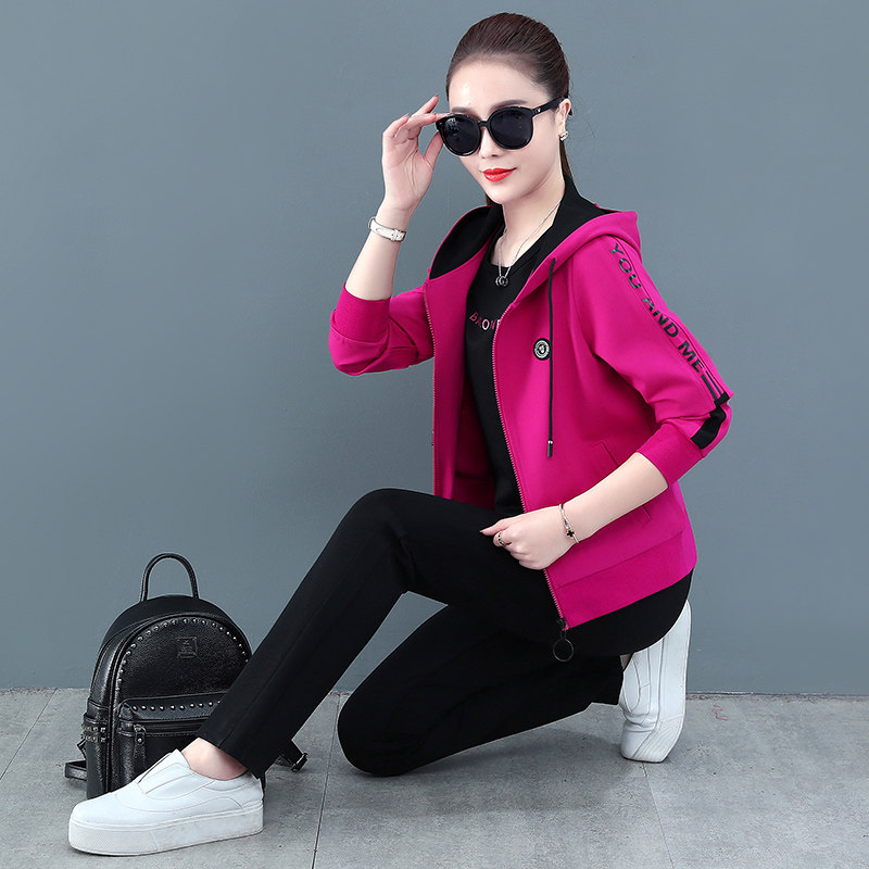 361 sports suit women's spring autumn season 22 new fashion loose even cap casual wear Jordan Novewear three-piece set