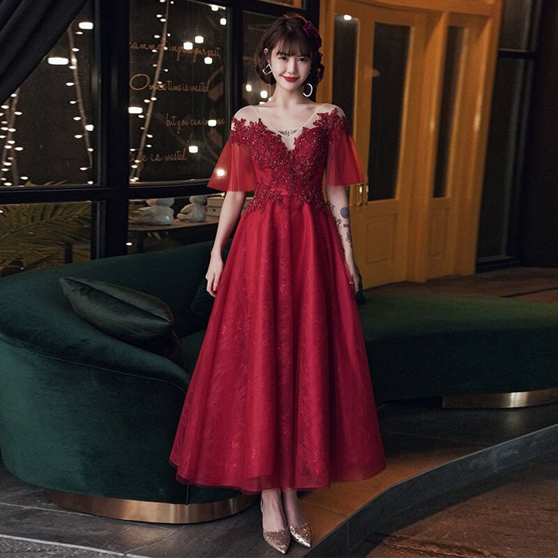 2026 Summer Toasting Dress Plus Size 100kg Fat mm Bride Pregnant Women Cover Belly Slimming Engagement Wedding Evening Dress 2026 Summer Toasting Dress Plus Size 100kg Fat mm Bride Pregnant Women Cover Belly Slimming Engagement Wedding Evening Dress