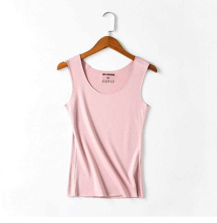 Fever nhung mùa thu và mùa đông dày cotton vest nữ cotton kích thước lớn không tay vest không có dấu vết đáy áo quần áo nữ