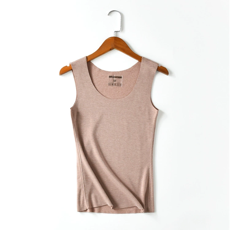 Fever nhung mùa thu và mùa đông dày cotton vest nữ cotton kích thước lớn không tay vest không có dấu vết đáy áo quần áo nữ