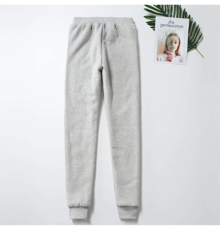Quần bó sát cashmere nữ mùa thu và mùa đông siêu dày cộng với chân nhung quần ống rộng rộng quần dài sinh viên quần ấm Quần ngụy trang nữ mùa hè