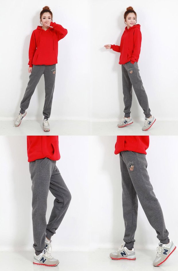 Mùa thu mỏng thêu mùa đông dày cộng với nhung cừu cashmere cộng với nhung ấm áp quần rộng giản dị quần cotton nữ kích thước lớn áo khoác len cardigan nữ