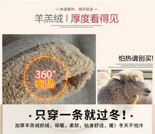 Mẫu mùa đông XL cộng với quần nhung dày thể thao chân thường Harlan lambs nhung ấm quần nhung quần