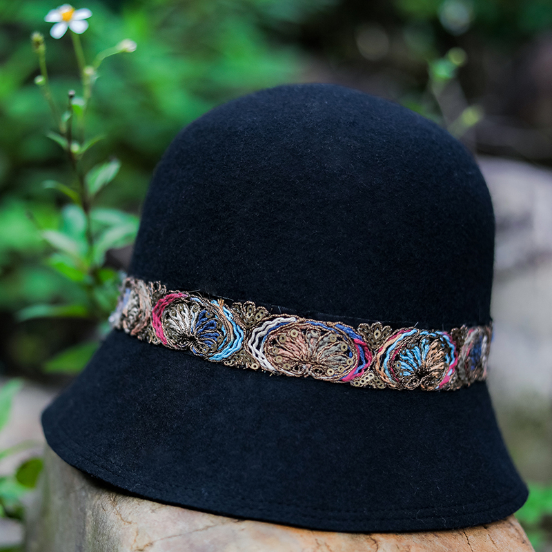 Yingying, such as ethnic wind literature and art retro wool, hat female autumn and winter leisure adjustable fisherman's hat spring and autumn season new