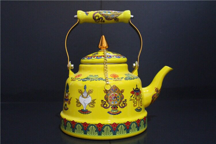 Mongolian Specialty Milk Teapot Mont Dining special cutlery Kettle Enamel enamel Process Eight Bab Crisp Oil Teapot 2 5L