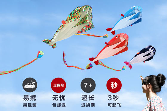 Soft kite dolphin kite whale kite cartoon kite children large soft kite easy to fly